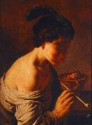 Jan lievens A youth blowing on coals. oil painting